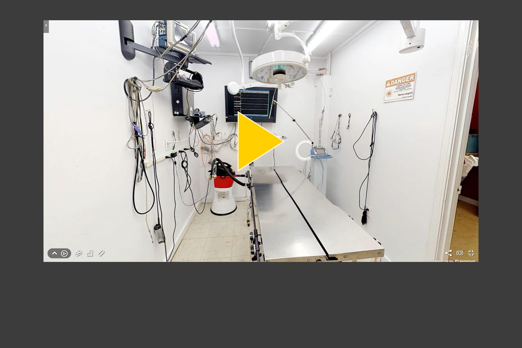 Matterport 3D virtual tour of a veterinary practice.